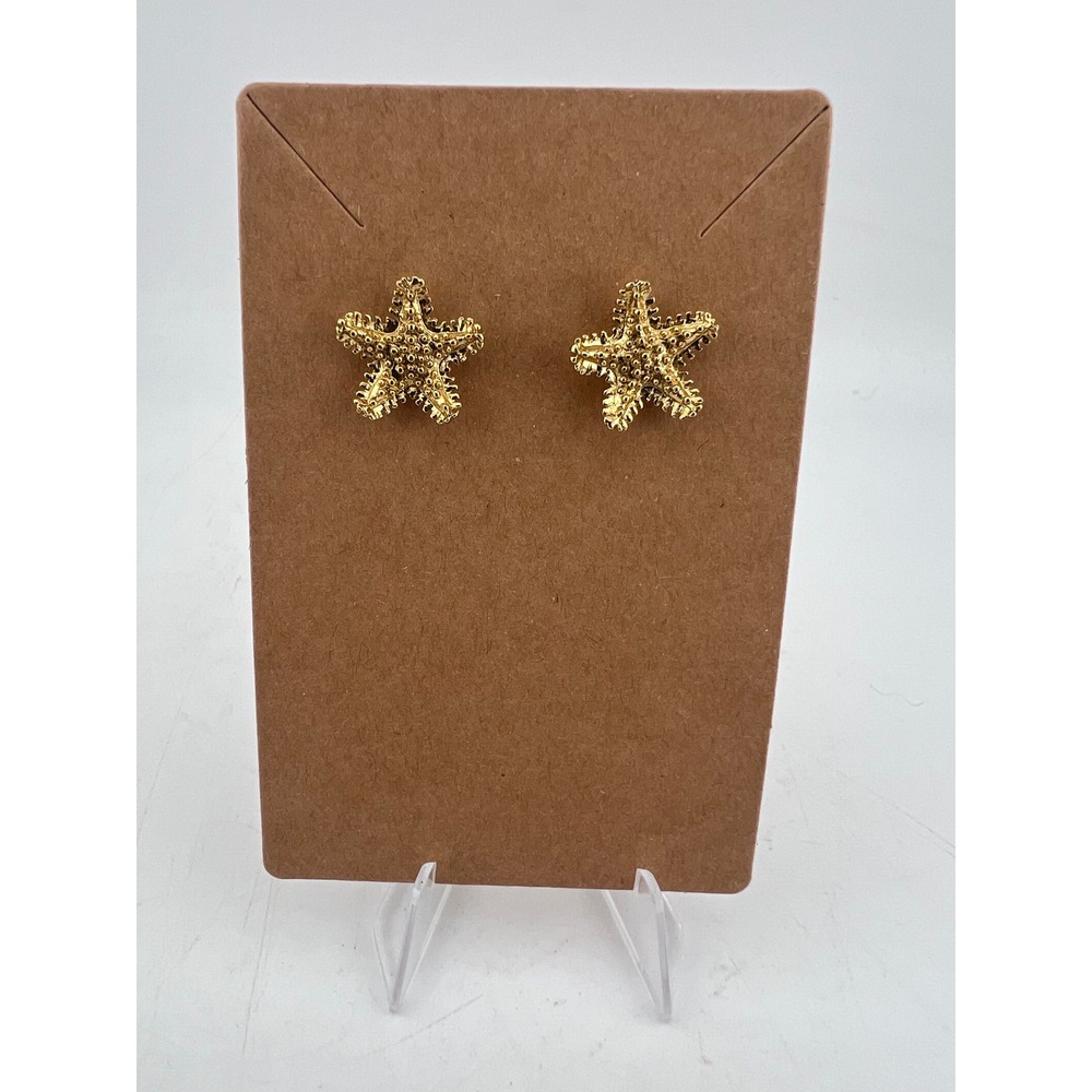 Kate Spade Gold Starfish Stud Earrings Textured Nautical Coastal Jewelry